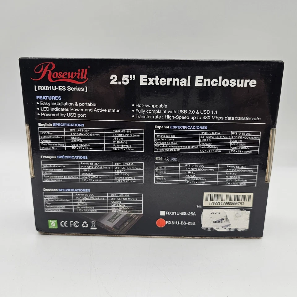 Rosewill 2.5" IDE to USB External Enclosure - Image 2 of 4