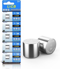 LiCB CR1/3N Battery 3V Lithium 1/3N Batteries 5 - Pack 5 Count Pack of 1 