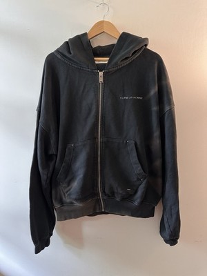 Flaneur Homme Men s Hooded Zip Up Sweater Size XL Black/Dark Gray