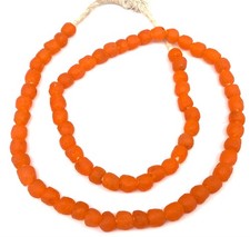 Ghana Orange Krobo recycled Glass African trade Beads-Ghana- 1337