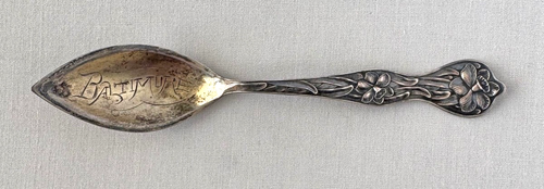 BALTIMORE, MD Sterling Silber Souvenir Löffel Bäcker Manchester Narzisse; A616 - Bild 1 von 5