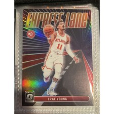 2023-24 Panini Optic #22 Trae Young Express Lane Silver Prizm Hawks