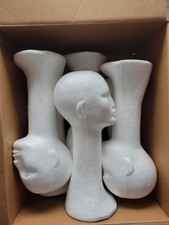 Lot Of 6,Female Mannequin 17.75"tall. head , Long Neck, Wig Storage.