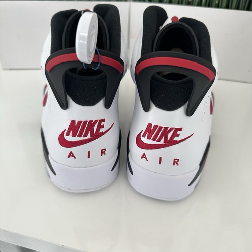 Nike Air Jordan 6 Retro OG Mid Carmine Rojo Blanco Negro CT8529-106 Hombres Talla 13 - Imagen 6 de 8