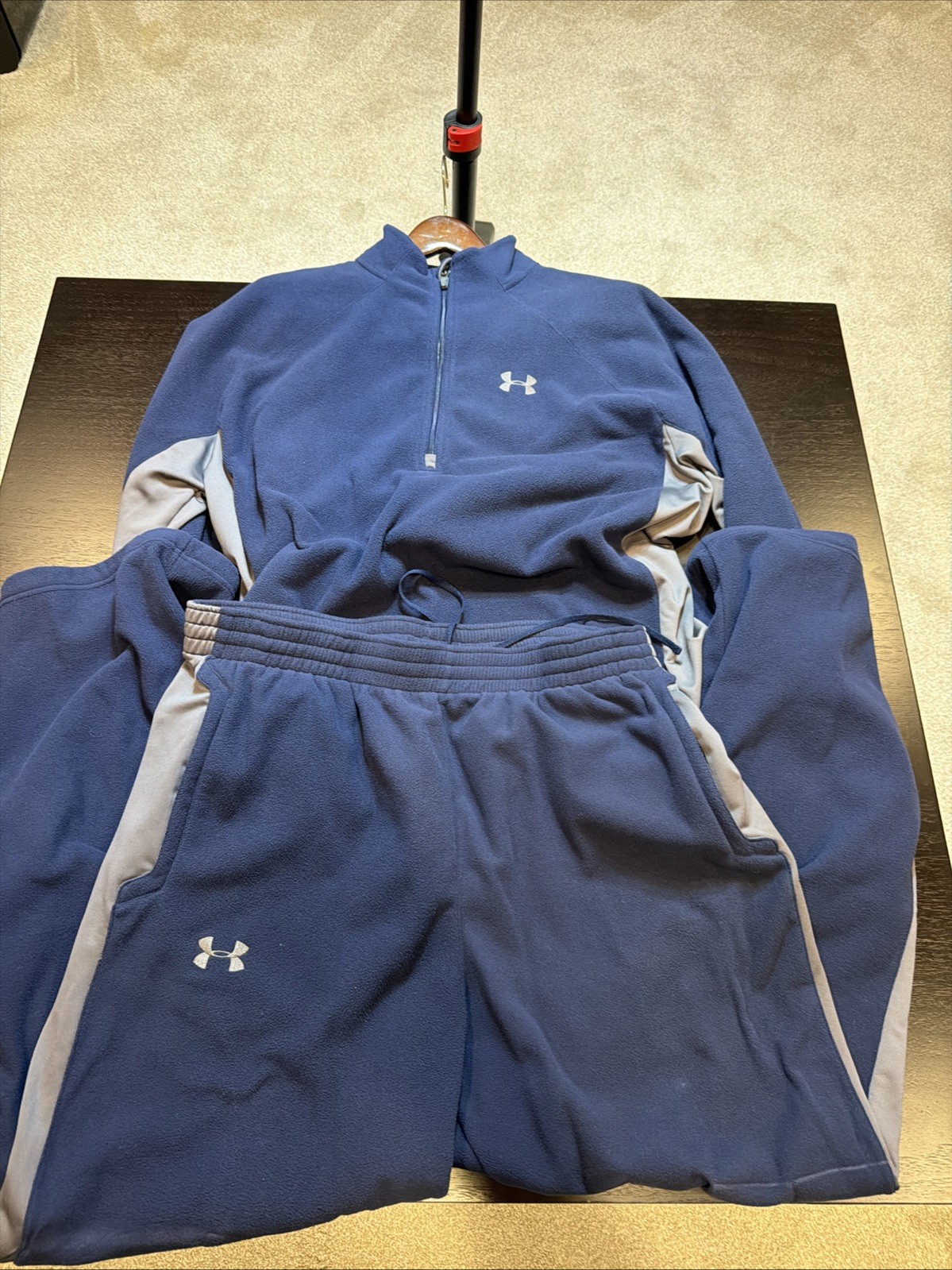 Under Armour Navy Blue Gray Track Suit Set Men's XL