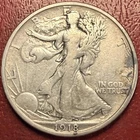 1918-D Better Grade. Toned. Walking Liberty Half Dollar. Free Shipping