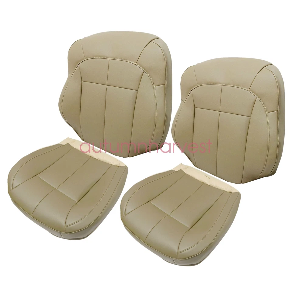 Both Side Bottom & Top Leather Seat Cover Tan For 1999-2004 Jeep Grand Cherokee - Image 3 of 4
