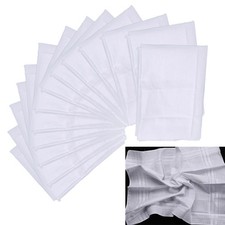 10x Cotton Handkerchiefs Classic Hankies Large Men Hankerchief Hanky Pocket