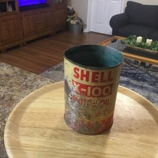 Vintage Shell X-100 Motor Oil Can Quart Empty Rough Shape Good Repaint Project