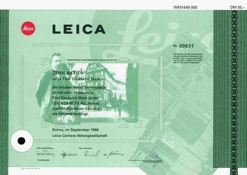 Leica Camera 1996 Solms Wetzlar Emil Leitz Oskar Barnack 50 DM Lenses Glasses