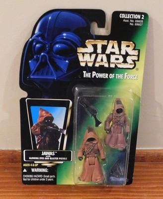 Star Wars Jawas Glowing Eyes and Blaster Pistols 1996 The Power of the Force
