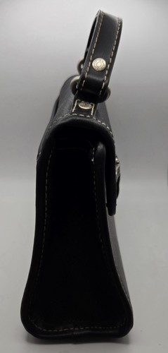 Vintage ESPIRT Mini 00s Top Handle Black Faux Leather Hand Bag w/Shoulder Strap - Picture 3 of 8