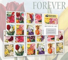 USPS Postage Stamps Sheet of 20 First Class Letter Botanical Art