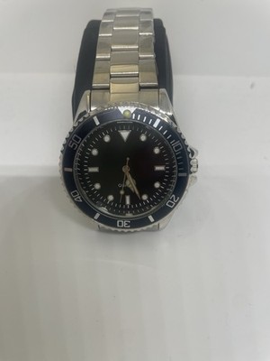 Generische Submariner Herrenuhr Quarz Stahl Schwarz Elegantes Drehring