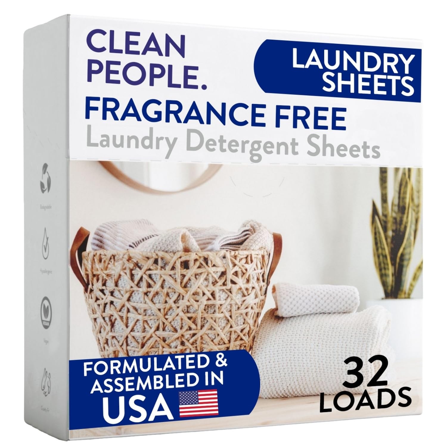The Clean People Fragrance Free Laundry Detergent Sheets - 32 Count