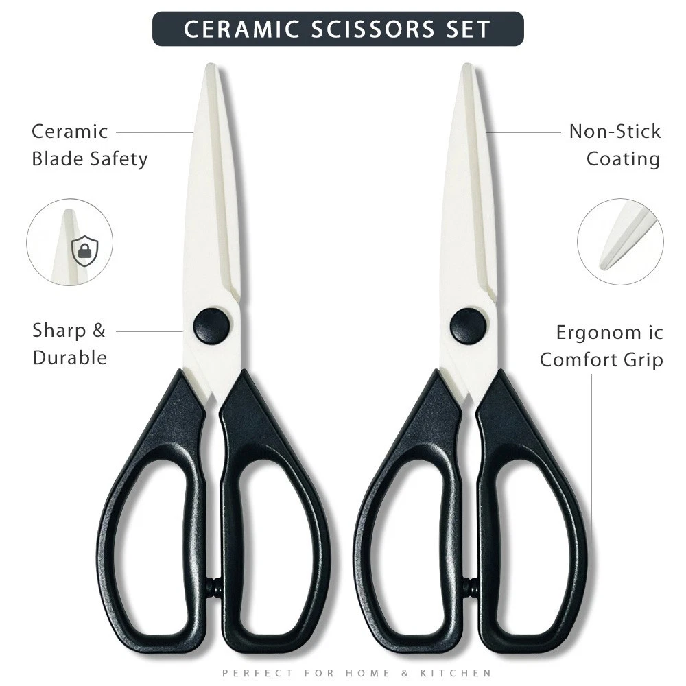 Ceramic scissors 2Pcs set for cutting healthy foods and baby food easy to clean