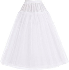A-line Hoopless Tulle Petticoat Crinoline Underskirt Slips 4 8 Layers for Bridal