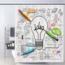 Science Fabric Shower Curtains School Theme Shower Curtain Brainstorming Good...