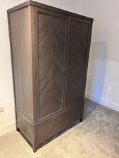 John Lewis Padma Grey Acacia & Nickel 1 Drawer Double Wardrobe RRP £999 (H 190cm