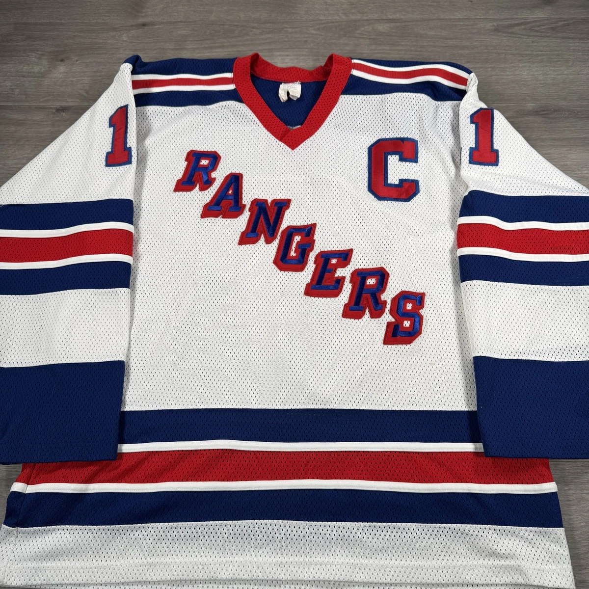 Maillot De Hockey Vintage New York Rangers Mark Messier #11 Gerry Crosby - Taille L - Bleu - Occasion