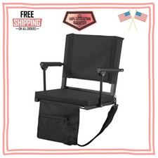 Portable Stadium Seat with Armrests Back Support Cushion Bleacher Chair 1 Piece