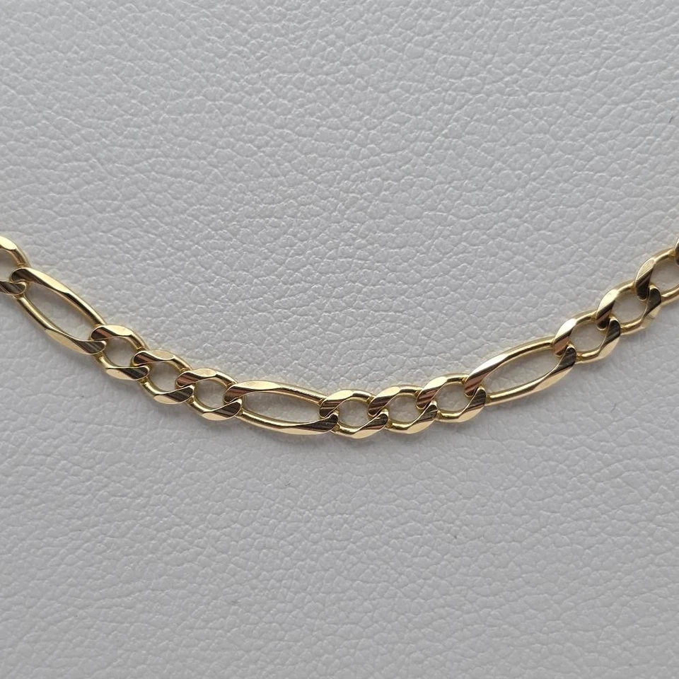 21.5" Long 14K Yellow Gold 3mm Thick Figaro Link Chain Necklace MADE IN ITALY - Image 3 of 4