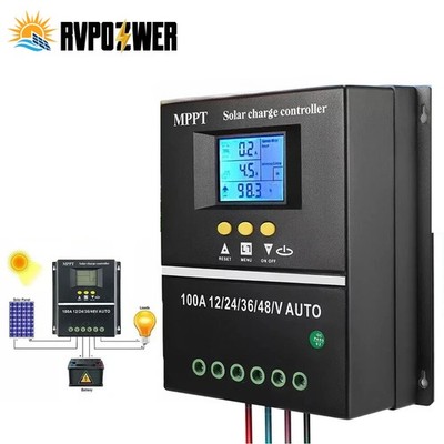 100A MPPT 4000W Solar PV Controller 12V 24V 36V 48V Solar Charge Controller LCD