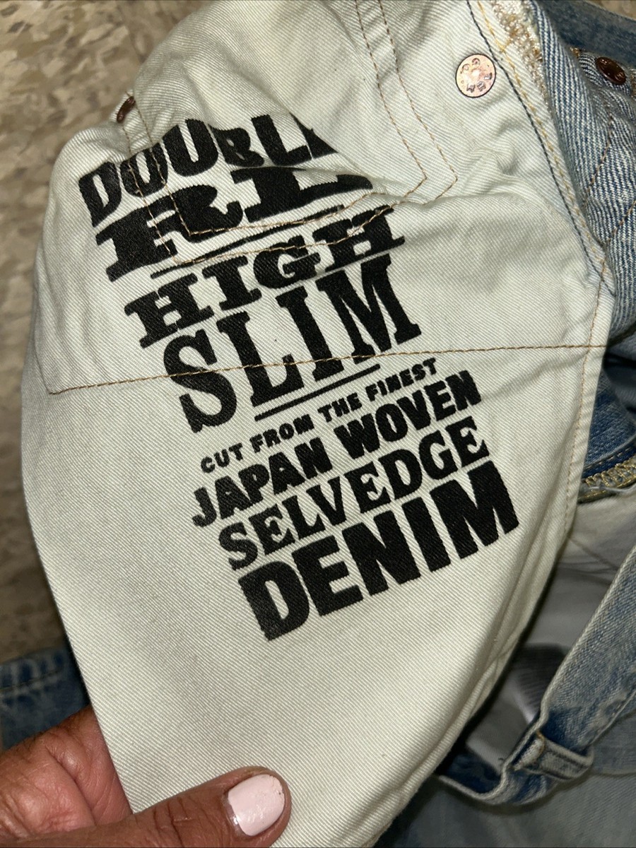 RRL DoubleL RL High Slim Lawton zip up Selvedge Jeans Denim men
