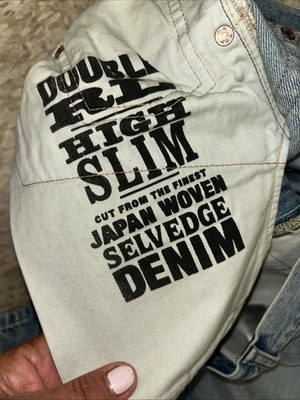 RRL DoubleL RL High Slim Lawton zip up Selvedge Jeans Denim men