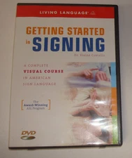 Living Language Getting Started in Signing. ASL American Sign Language. Book DVD