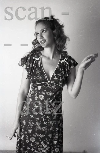 1960s Harry Keep Negative-sexy pinup girl Anna C. in pretty dress t556521
