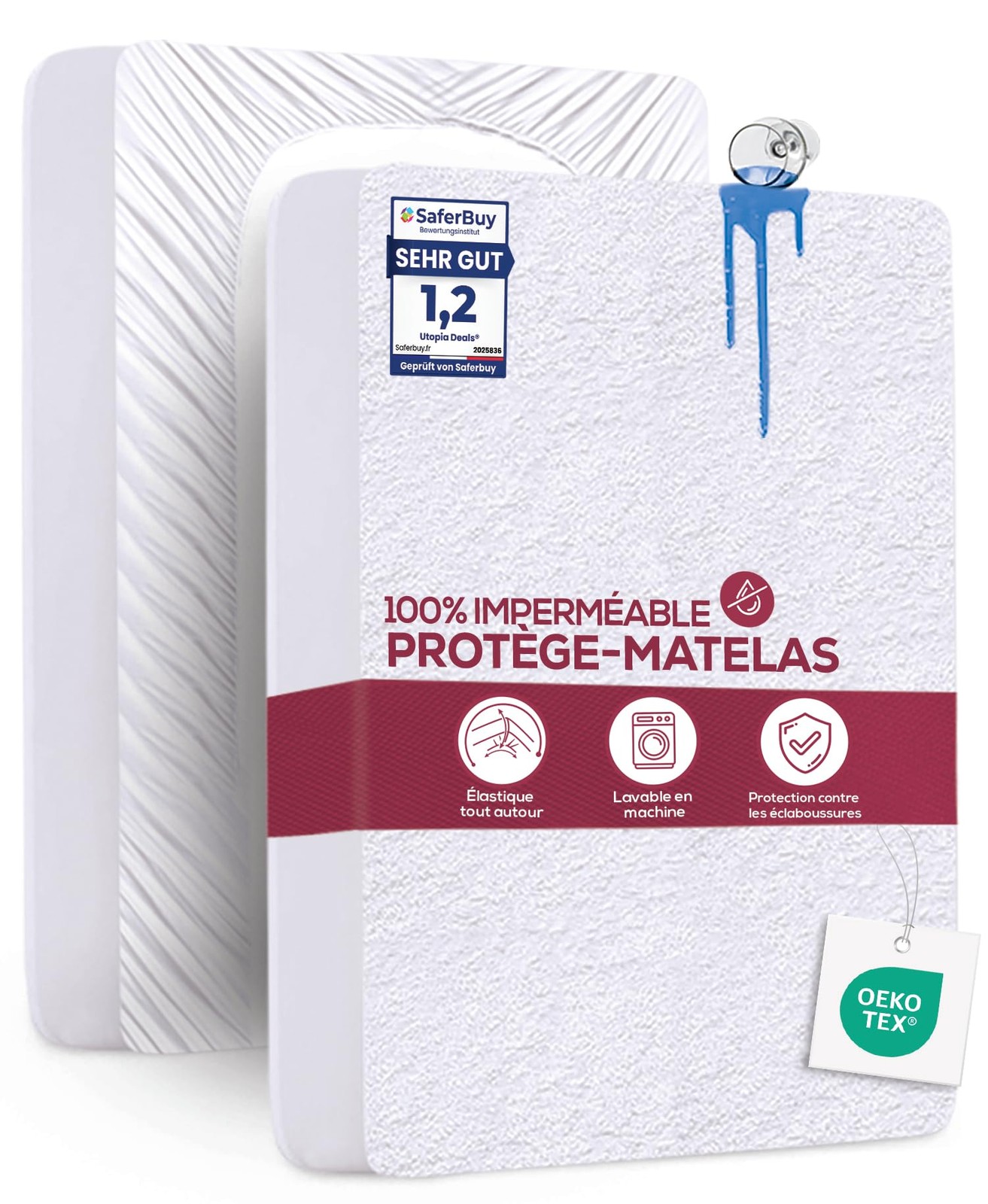 Protège-matelas 140x190 contre la transpiration nocturne et fuites de liquide