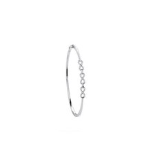 9ct White Gold 0.15ctw Infinity Link Diamond Bangle Made in London