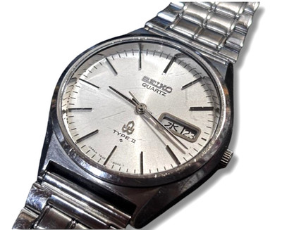 Vintage Seiko Type II 2 7546-8000 Silver Dial Day Date KANJI