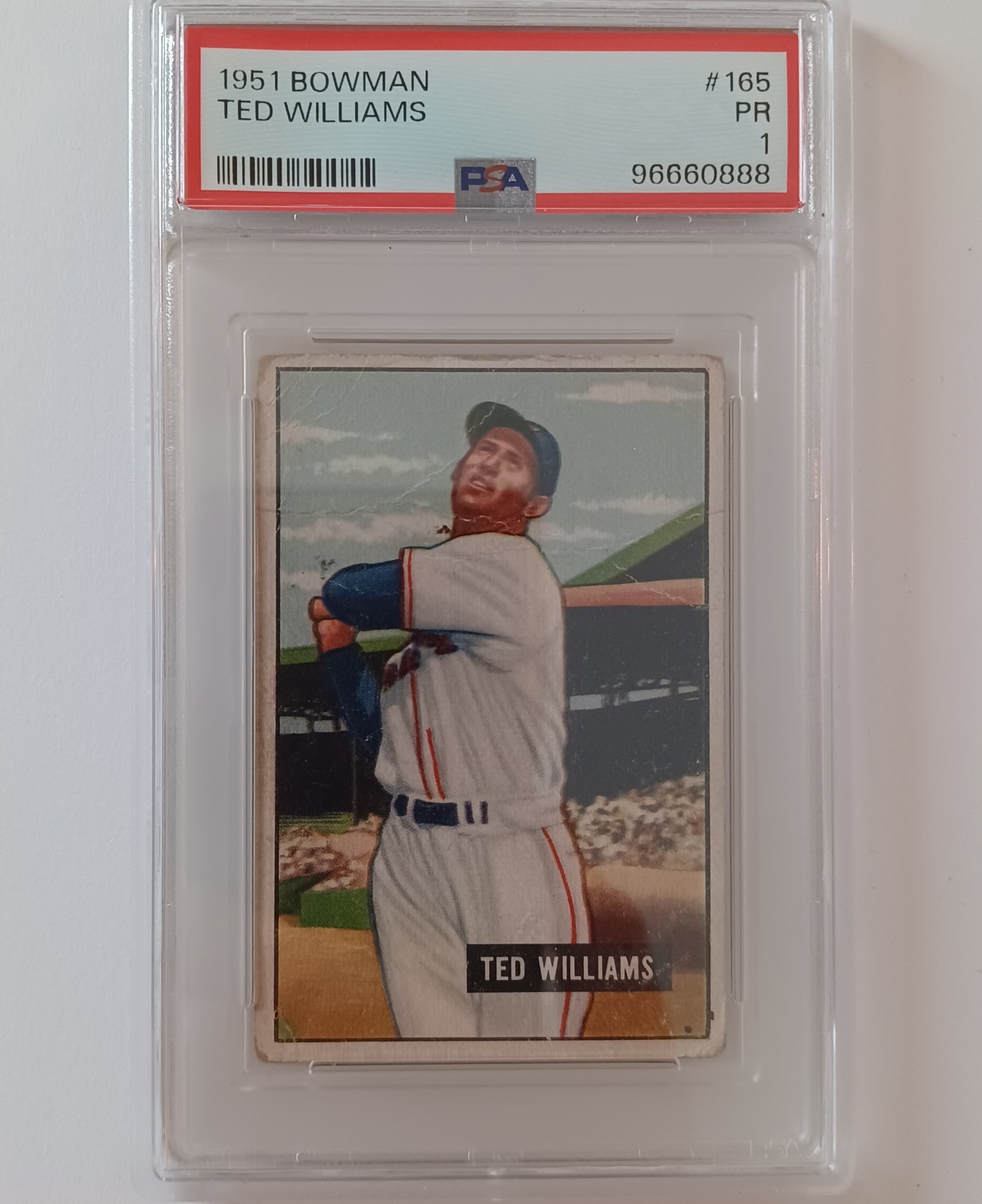 1951 Bowman - #165 Ted Williams - HOF - PSA 1 PR view 1