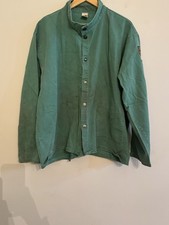 Black Stallion FR Welding Work Shirt Green Utility Button Up Mens 2XL Gorpcore