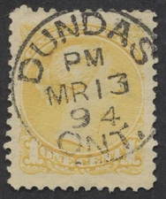Canada SON Dundas ONT CDS On #35 1c SQ Jumbo
