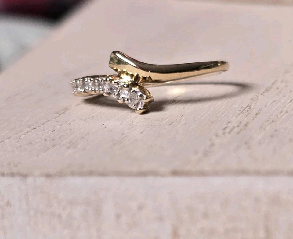 Kay Jewelers 10k Yellow gold journey Diamond wedding band enhancer guard ring - Image 4 of 4