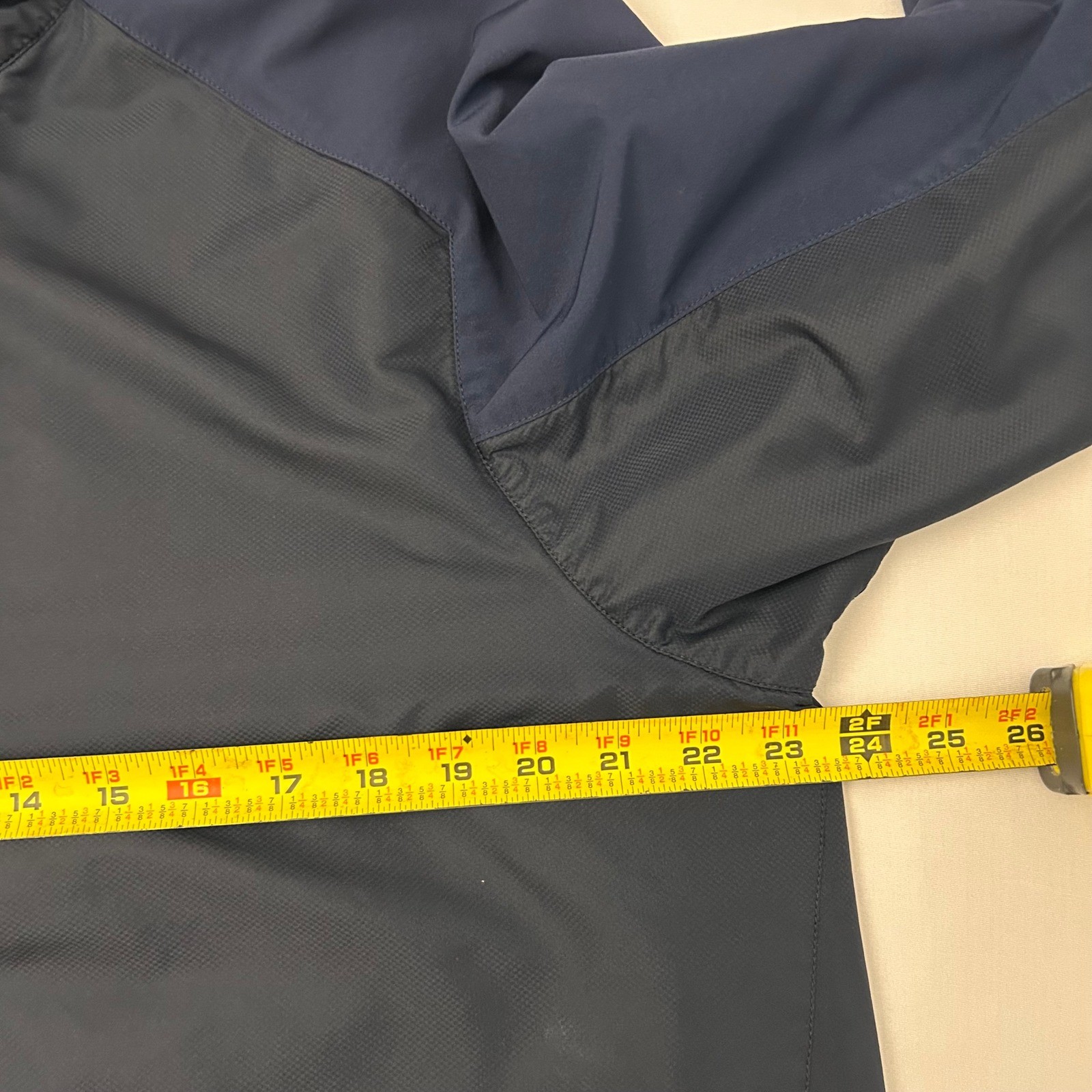 Zero Restriction Tour Series Mens Medium Navy Blue Golf Jacket 1/4 Zip Pockets