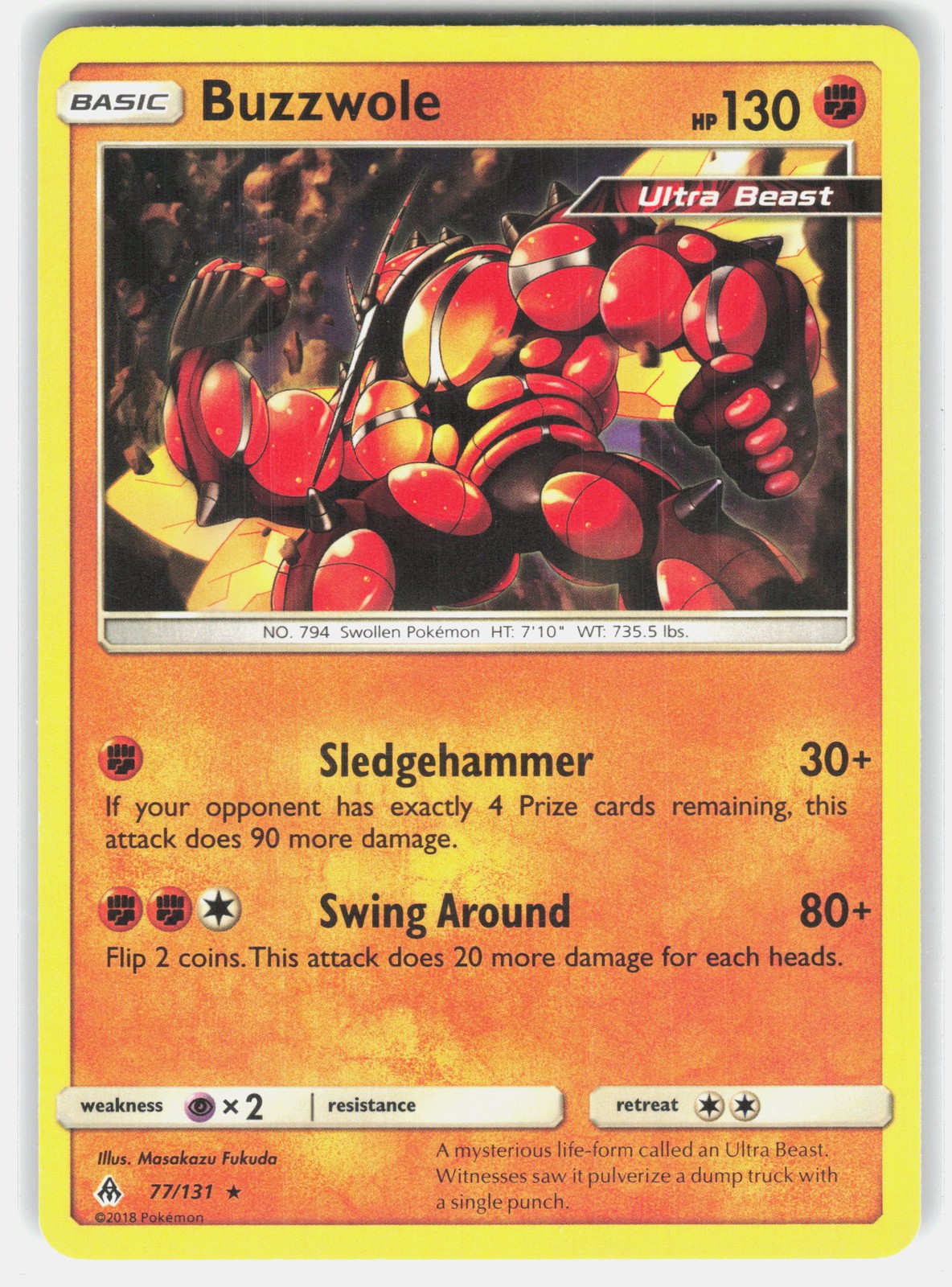 Buzzwole 77/131 Pokemon SM - Forbidden Light *NM*