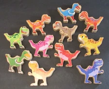 Solid Wood Stacking and Balancing Dinosaur Blocks Toys Figurines - Set of 11