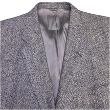 Givenchy Monsieur Blazer Sport Coat 44L Mens Tweed Speckled Light Gray GUC
