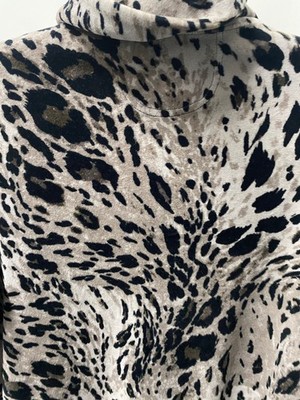 Jones New York Sport ANIMAL PRINT Jacket Velvet Full Zip Pockets