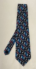 MULBERRY Multicolor Silk Men s Tie Geometric Pattern Handmade In USA Ex Con
