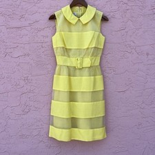 Vintage Jeannette Alexander of California Yellow Dress Sleeveless