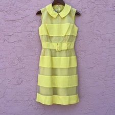 Vintage Jeannette Alexander of California Yellow Dress Sleeveless
