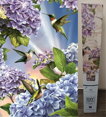 Diamond Art Club - Hummingbirds and Hydrangeas by Dona Gelsinger