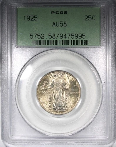 1925 Standing Liberty Quarter PCGS AU58 Circulated OGH Old Green Holder