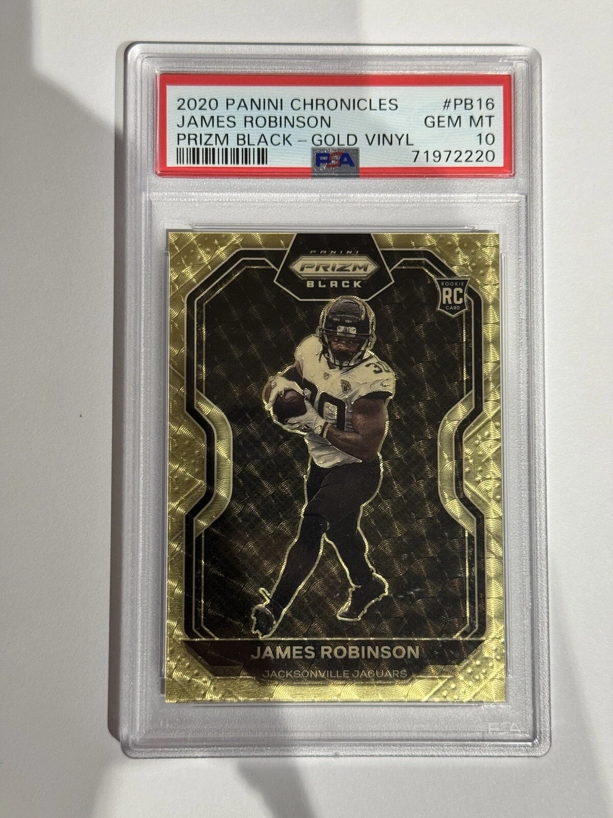 James Robinson Panini Chronicles Prizm Black #PB16 Gold Vinyl