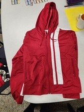 Nike Track Jacket Child Medium Red Full Zip Sportswear with Hood